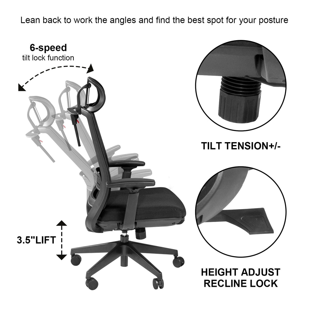 Finercrafts The Office Chair: Headrest & Legrest